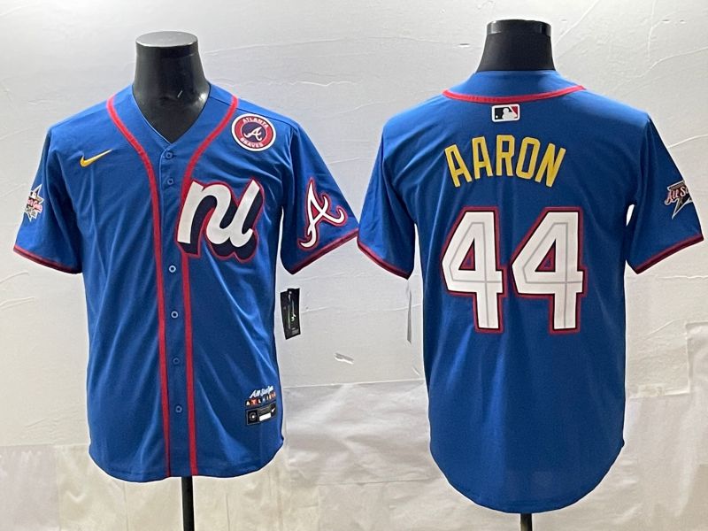 Men 2025 Atlanta Braves #44 Aaron Blue All star Nike MLB Jersey style 03->atlanta braves->MLB Jersey